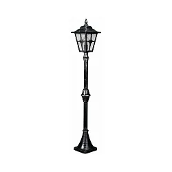 Path light Country style cross brace Type No. 4136, height 134.5cm, IP23, E27, cast alu / cathedral glass clear, black