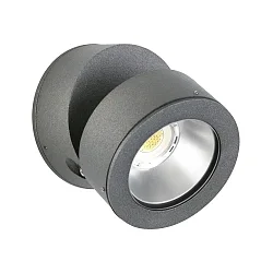 LED Outdoor Wall spot Type No. 2389, IP54, 12W 3000K 1200lm 30°, rotatable and pivotable, dimmable, cast alu, anthracite