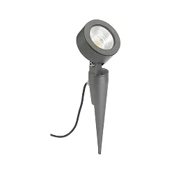 LED Ground spike spot Type No. 2390, IP54, 12W 3000K 1200lm 30°, rotatable and pivotable, dimmable, cast alu, anthracite