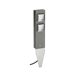 Enchufes de jardín con pincho para clavar TYPE NO 4401 doble, con enchufe, vertical, acero inoxidable, antracita mate