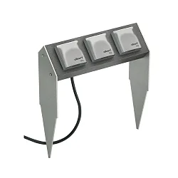 Enchufes de jardín con pincho para clavar TYPE NO 4403 3 veces, horizontal, acero mate, antracita mate