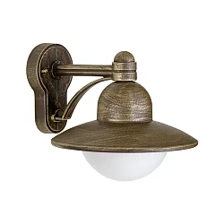 Luminaria de pared para exteriores TYPE NO 1850 abajo, redondo E27 IP44, marrón, latón satinado regulable