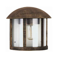 Outdoor Wall luminaire Country style Vintage Type No. 3225, half shape, direct mounting, E27 QA55, cast alu, brown brass matt