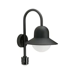 Luminaria de pared para exteriores TYPE NO 0661 con detector de movimiento E27 IP44, negro 