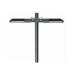 LED Vario III Mast light 0807 - street light optics, 2 flames, IP65, 113.2W 3000K 7600lm, tiltable +/- 45°, black