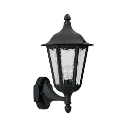 Luminaria de pared para exteriores TYPE NO 1818 arriba, angular E27 IP23, negro mate regulable