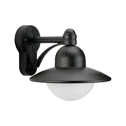 Luminaria de pared para exteriores TYPE NO 1850 abajo, redondo E27 IP44, negro mate regulable