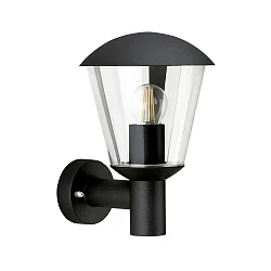 Luminaria de pared para exteriores TYPE NO 1854 resistente a los impactos E27 IP54, negro mate regulable