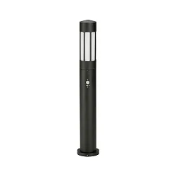 Luminaria para balizas TYPE NO 2249 cilíndrico, con detector de movimiento E27 IP44, negro mate regulable