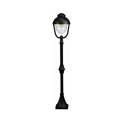 Path light Country style double dome 2 Type No. 2029, height 135cm, IP44, E27 QA55, cast alu / bubble glass clear, black matt