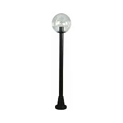 Path light Type No. 2053, Ø 25cm, height 125cm, IP44, E27 A65 max.150W, clear ball, black matt