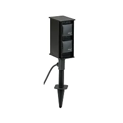 Enchufes de jardín con pincho para clavar TYPE NO 2104 4 veces, angular, con enchufe, negro