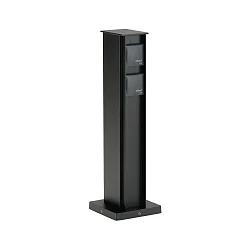 Pilar de enchufes TYPE NO 2106 4 veces, angular, negro