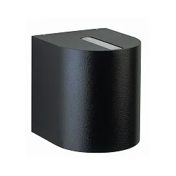 LED Outdoor Wall Spot Type No. 2401 - 2-sided, tight/wide, round, IP44, 230V AC/DC, 2x 6.7W 3000K 600lm, lens + glass, black