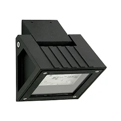 Outdoor LED Floodlight Type No. 2410, IP54, 16W 3000K 1600lm, swiveling, dimmable, cast alu / borosilicate glass, black