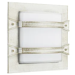 Outdoor Wall and Ceiling luminaire Type No. 6262, square, 2 cross braces, IP44, E27 QA55 max. 57W, cast alu, white-gold