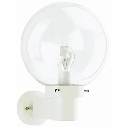 Outdoor Wall luminaire Type No. 0633 with bubble glass ball Ø 25cm, E27, white