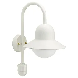 Luminaria de pared para exteriores TYPE NO 0662 con detector de movimiento E27 IP44, blanco 