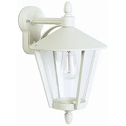 Outdoor Wall luminaire Country style modern Type No. 1816, hanging with bracket, IP44, E27 QA55 57W, cast alu, white matt