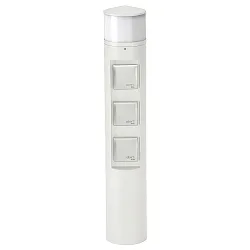 Pilar de enchufes con luces TYPE NO 2202 3 veces, redondo, sin función de conmutación, blanco mate