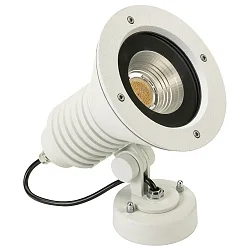 LED Outdoor Wall spot Type No. 2381, IP54, 29W 3000K 4480lm 30°, rotatable, swiveling, dimmable, cast alu / glass, white matt