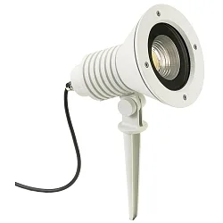 LED Ground spike spot Type No. 2383, IP54, 29W 3000K 4480lm 30°, rotatable, swiveling, dimmable, cast alu / glass, white matt