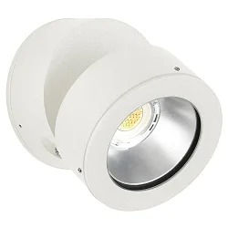LED Outdoor Wall spot Type No. 2389, IP54, 12W 3000K 1200lm 30°, rotatable, swiveling, dimmable, cast alu / glass, white matt