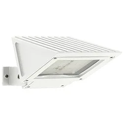 Outdoor LED Floodlight Type No. 2411, IP54, 32W 3000K 3200lm, swiveling, dimmable, cast alu / borosilicate glass, white matt