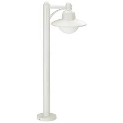Luminaria de caminos TYPE NO 4150 redondo E27 IP44, blanco mate regulable