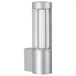 Luminaria de pared para exteriores TYPE NO 0215 arriba, cilíndrico E27 IP44, plata mate regulable