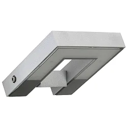 Luminaria de pared para exteriores TYPE NO 0219 angular, giratorio IP54, plata mate regulable