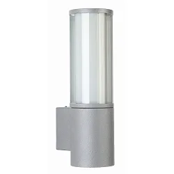 Luminaria de pared para exteriores TYPE NO 0311 cilíndrico E27 IP44, plata mate