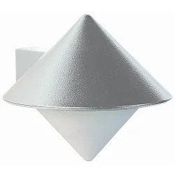 Outdoor Wall luminaire Type No. 0617 with direct wall mounting, IP44, E27 QA55 max. 57W, cast alu / opal glass, silver matt