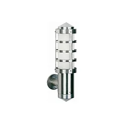 Luminaria de pared TYPE NO 0687 E27 IP44, acero inoxidable, ópalo regulable