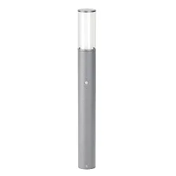 Luminaria para balizas TYPE NO 2269 cilíndrico, con detector de movimiento E27 IP44, plata mate regulable