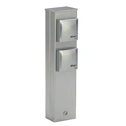 Pilar de enchufes TYPE NO 2200 doble, vertical, acero mate