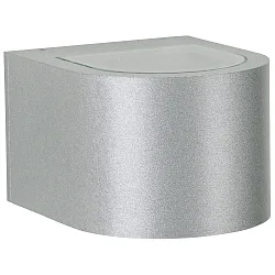 LED Outdoor Wall spot Type No. 2340 - 2-sided, wide/wide, round, IP44, 230V AC/DC, 2x 3W 3000K 330lm, glass, silver