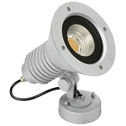 LED Outdoor Wall spot Type No. 2381, IP54, 29W 3000K 4480lm 30°, rotatable, swiveling, dimmable, cast alu, silver matt