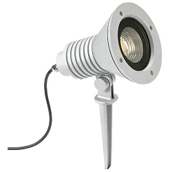 LED Spießstrahler Type No. 2383, IP54, 29W 3000K 4480lm 30°, rotatable, swiveling, dimmable, cast alu / glass, silver matt