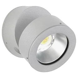 LED Outdoor Wall spot Type No. 2389, IP54, 12W 3000K 1200lm 30°, rotatable, swiveling, dimmable, cast alu, silver matt