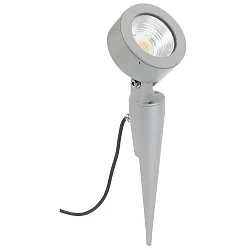 LED Ground spike spot Type No. 2390, IP54, 12W 3000K 1200lm 30°, rotatable, swiveling, dimmable, cast alu, silver matt