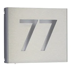 Número de casa iluminado TYPE NO 6012 1 dígito, 2 dígitos IP44, acero inoxidable, ópalo regulable