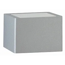 Outdoor Wall luminaire Type No. 61677, 2-sided, square, IP44, width 15cm, G9 QT14 max. 60W, cast alu / glass, silver matt
