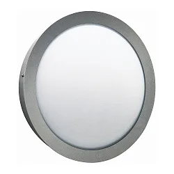 Outdoor Wall and Ceiling luminaire Type No. 6174, IP44, Ø 28cm, E27 QA55 max. 57W, stainless steel / opal glass