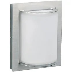 Outdoor Wall and Ceiling luminaire Type No. 6280, IP44, 16.5 x 20.5cm, E27 QA55 max. 57W, stainless steel / opal glass