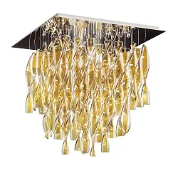 Luminaria de techo PL AURA PX E27 IP20, marrón, cromo, transparente regulable