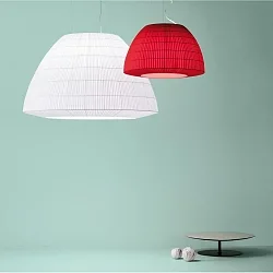 Luminaria de techo BELL 090 E27 IP20, rojo regulable