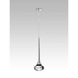 Recessed LED pendant luminaire SP FAIRY I, 6.2W, 2700K, 565lm, IP20, chrome, clear glass