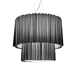 Pendant luminaire SP SKIRT 2 150, E27, IP20, white, with black mesh