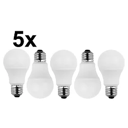 Lámpara LED en forma de pera juego de 5 E27 5,5W 470lm 2700K 180° CRI > 80 